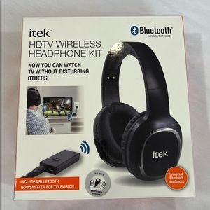 NEW Itek Bluetooth Hdtv Wireless Headphone Kit Includes Bluetooth Transmitter